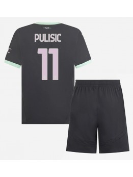 AC Milan Christian Pulisic #11 Ausweichtrikot für Kinder 2024-25 Kurzarm (+ Kurze Hosen)